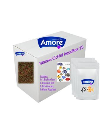 AMORE Malawi Mix Chips Fish Food 1.5kg And Aquarium Care Kit Aquabox-15