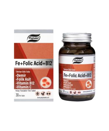 Phytodef Iron Folic Acid Vitamin B12 Vitamin C& Vitamin D3 Vitamin K2 Vitamin C (IRON FOLIC ACID) - Buy Online on GoSupps.com