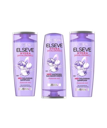Elseve Hydra hyaluronic Hair Care Cream 390 Ml 1 Piece + Hydra Shampoo 390 Ml 2 Pieces