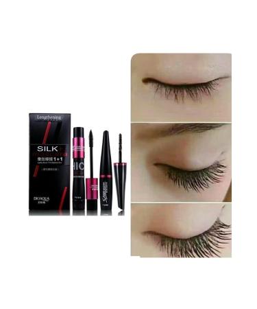BIOAQUA Silk Lash Mascara Set and Plumping Eyebrow and Lash Serum 3 Pieces - Buy Online on GoSupps.com