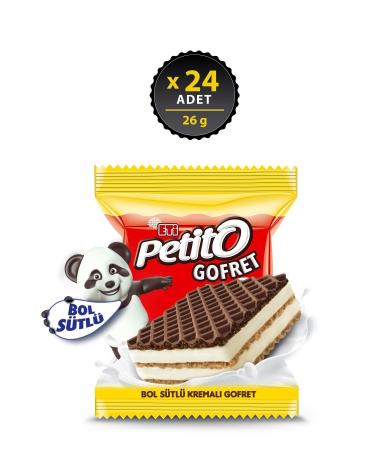Eti Petito Rich Milk Cream Plain Cocoa Wafer 26 g x 24 Pieces