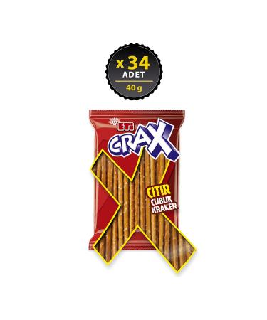 Eti Crax Plain Stick Crackers 40 g x 34 Pieces