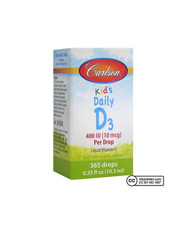 Carlson Kid's Daily D3 400 Iu Drop Vitamin D3 Drops 10.3 ml