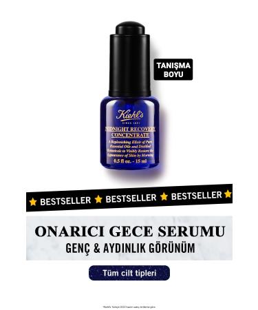 Kiehl's Midnight Recovery Skin Repairing and Brightening Night Serum 15 Ml