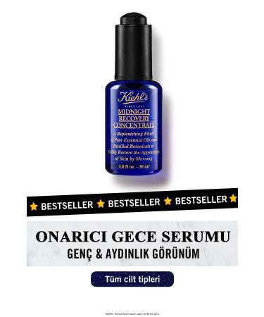 Kiehl's Midnight Recovery Skin Repairing and Brightening Night Serum 30 ml