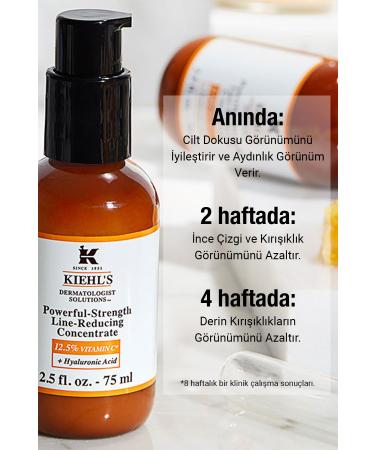 Kiehl's Powerful-Strength Anti-Wrinkle Serum - With Vitamin C and Hyaluronic Acid 50 ml - Buy Online on GoSupps.com