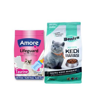 AMORE Lifeguard Kitten Milk Powder 240gr and Kitten Food 700gr