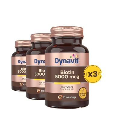 Dynavit Biotin 5000 Mcg 100 Tablets 3 Pieces