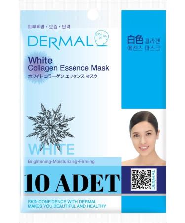 Dermal Brightening Moisturizing Firming White Collagen Mask X10 Pieces