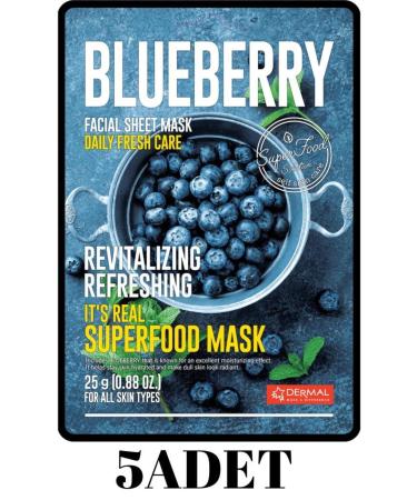 Dermal 5 Piece Superfood Blueberry Mask I Renewing and Revitalizing