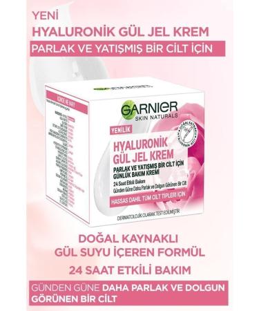 Garnier Hyaluronic Rose Gel Cream Daily Care Cream for a Bright and Soothed Skin (50 ml) - Buy Online on GoSupps.com