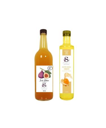 Suheylaana Natural Fig Vinegar 750 Ml And Natural Golden Strawberry Vinegar 500 Ml