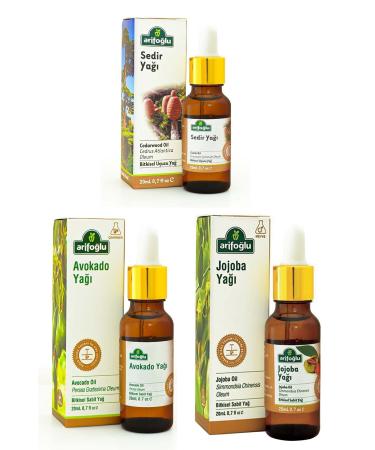 Arifo lu Tropical Aromatherapy Set: Avocado Oil 20 ml + Jojoba Oil 20 ml + Cedarwood Oil 20 ml