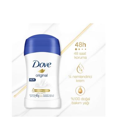Dove Women Stick Deodorant Original 1/4 Moisturizing Cream Effect 40 G - Buy Online on GoSupps.com