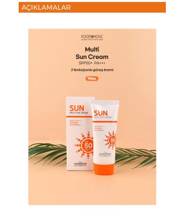 FOODAHOLIC Multi Sun 70ml Adenosine Containing Non-Sticky Anti-Stain Spf50 Pa+++ Uva/uvb Sunscreen - Buy Online on GoSupps.com