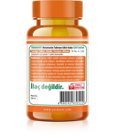 Yurdavit Melatonin 3 Mg 120 Tablets Made In T rkiye - Buy Online on GoSupps.com
