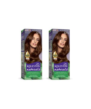 Wella Koleston Naturals Hair Dye 5/73 Golden Chestnut 2 Pieces