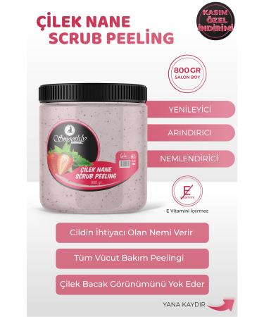 Smoothly Strawberry & Mint Flavored Revitalizing & Softening Hand Foot and Body Care Peeling 800gr