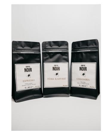 coffeenoir Noir Introduction Package / Colombia Premium Filter Coffee - Premium Espresso - Turkish Coffee (250gr)