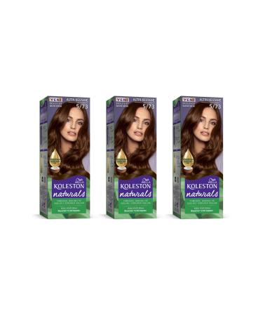 Wella Koleston Naturals Hair Dye 5/73 Golden Chestnut 3 Pieces