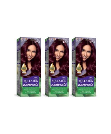 Wella Koleston Naturals Hair Dye 3/66 Red Chestnut 3 Pieces