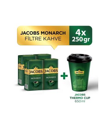 Jacobs Monarch Filter Coffee 250 Gr X 4 Pieces + Thermo Cup 650 Ml