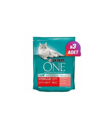 Purina 3 Pieces - One Sterilized Salmon Sterilized Cat Food 800 Gr