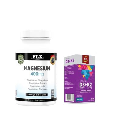 Ncs Vitamin D3 Vitamin K2 20 ml Flx Gluconate Magnesium Elements 90 Tablets