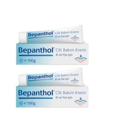 Bepanthol Skin Care Cream for Hands and Face 100 gr 2 Pieces Bepanten