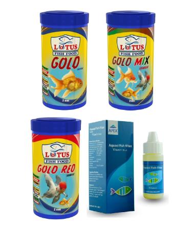 Lotus Goldfish Food Vitamin Set 250 Ml Gold Natural 250 Ml Gold Mix 250 Ml Gold Red Vitamin