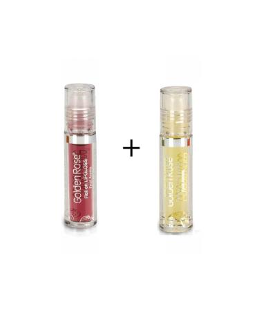 Golden Rose Fruity Lip Gloss Roll On Lipgloss Strawberry + Lemon 2 Pieces 71717171214