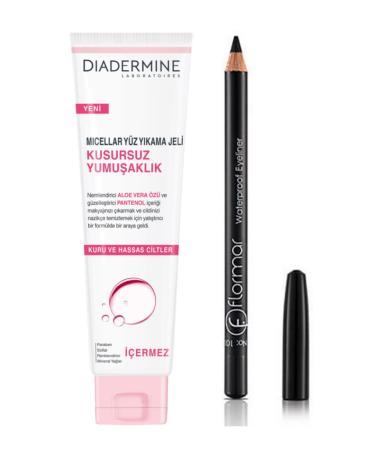 Diadermine Flawless Softness Face Wash Gel and Flormar Eye Pencil Black Eyeliner