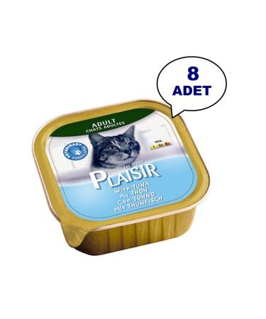 Plaisir Tuna Tuna Pate Adult Cat Wet Food 100 Gr - 8 Pieces
