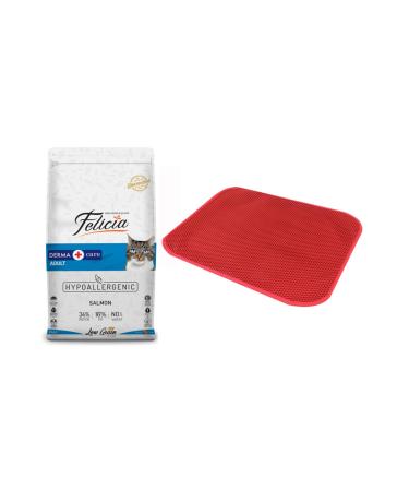 Felicia Low Grain Adult Salmon Hypoallergenic Cat Food 2 kg + Sieve Cat Toilet Mat
