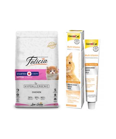 Felicia Low Grain Kitten Chicken Cat Food 2 Kg + Cat Award Multivitamin 20 gr
