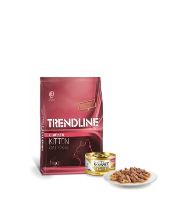 Trendline Chicken Kitten Food - 1 kg + Gourmet Gold 85 gr