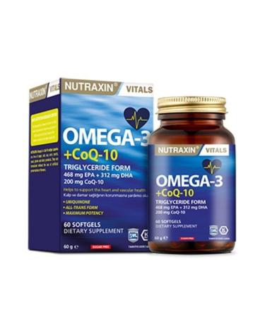 Nutraxin Omega3+coq-10 60 Softgels