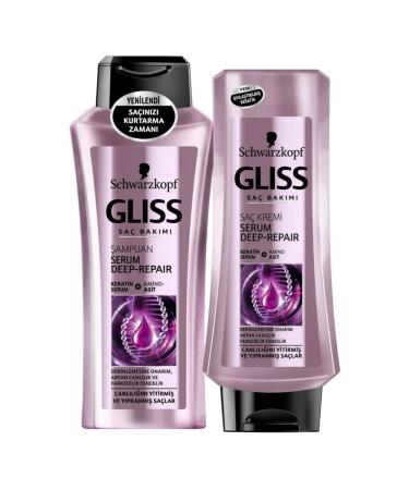 Gliss 360ml Serum Deep Repair Shampoo + 360ml Serum Deep Repair Conditioner Set