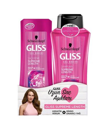 Gliss Supreme Length 360 ml Shampoo + 360 ml Supreme Length Conditioner Set