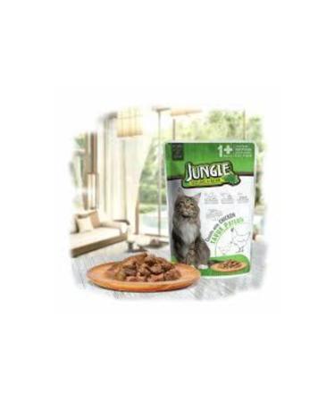 Jungle 10-piece jungle cat bag wet food 100gr chicken