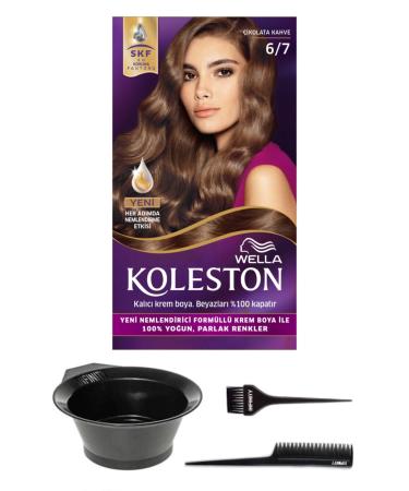 Wella Koleston 6/7 Kit Dye Chocolate Brown And Hair Coloring Set
