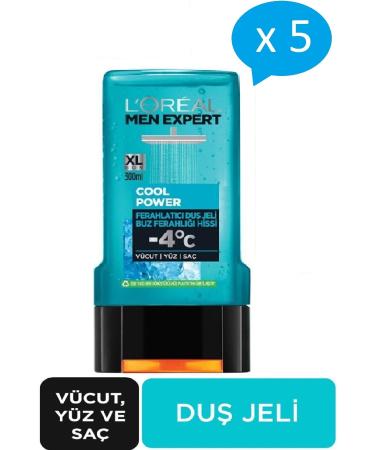 L'Oreal Paris Men Expert Cool Power Refreshing Shower Gel 300 Ml X 5 Pcs