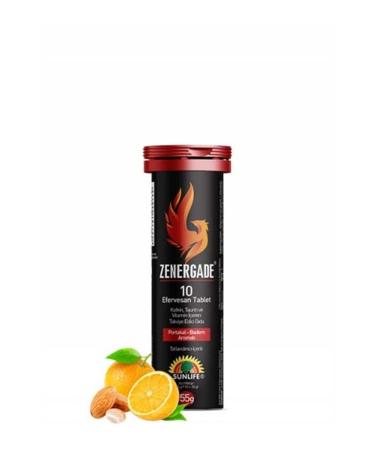Sunlife Zenergade 10 Effervescent Tablets Orange - Almond Flavored