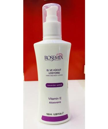 ROSEMIX 180ml Hand and Body Lotion Lavander Extract Vitamin E Moisturizer