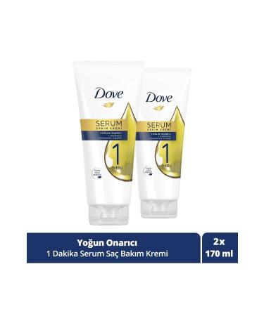 Dove 1 Minute Serum Hair Care Conditioner Intensive Repair 170 Ml X2 Pieces