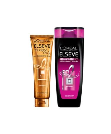 Elseve Loreal Arginine Resistance X3 Anti-Hair Loss Shampoo + Miraculous Oil Cream Set