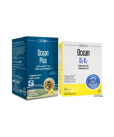 Ocean Plus Omega3 1200mg 30 Capsules + Vitamin D3k2 Drops 20ml
