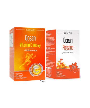 Ocean Vitamin C 1000mg 30 Tablets + Picozinc Zinc Picolinate 30 Capsules