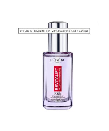 L'Oreal Paris - Eye Serum Revitalift Filler 2.5% Hyaluronic Acid + Caffeine - Buy Online on GoSupps.com