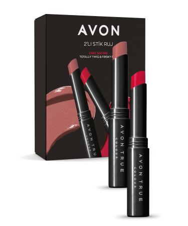Avon 2-Piece Lip Stylo Set (CH C SAT NS) Totaly Twig and Frisky Red